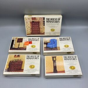 Vintage House of Miniatures Dollhouse Furniture Chippendale Queen Anne Lot of 5